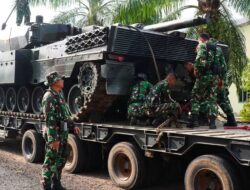 Tank Leopard Bergerak Menuju Daerah Latihan Puslatpur Kodiklatad