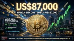 Bitcoin Naik ke US$87.000, Arus Dana Institusional Jadi Sorotan