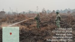 TNI dan Tim Gabungan Terus Berjibaku Padamkan Karhutla di Rengat