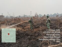 TNI dan Tim Gabungan Terus Berjibaku Padamkan Karhutla di Rengat